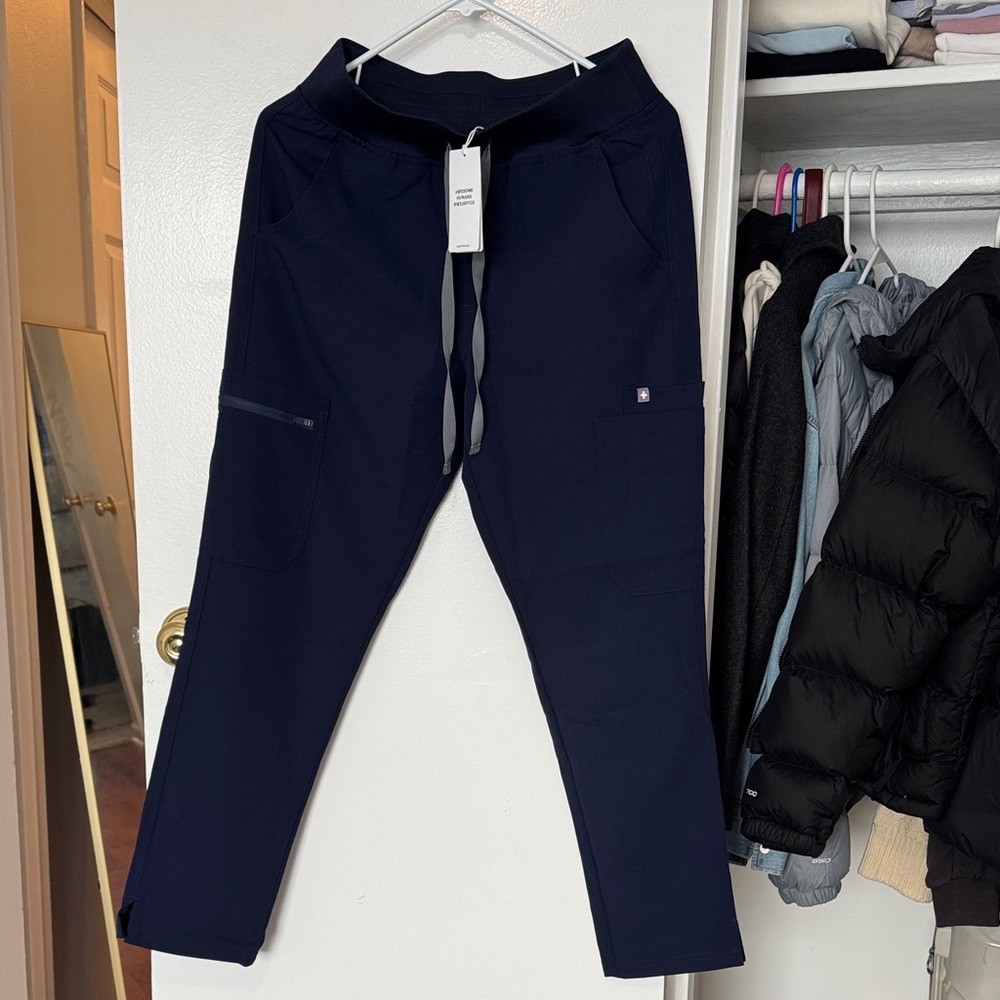Figs Navy Blue Women's Drawstring Scrub Joggers